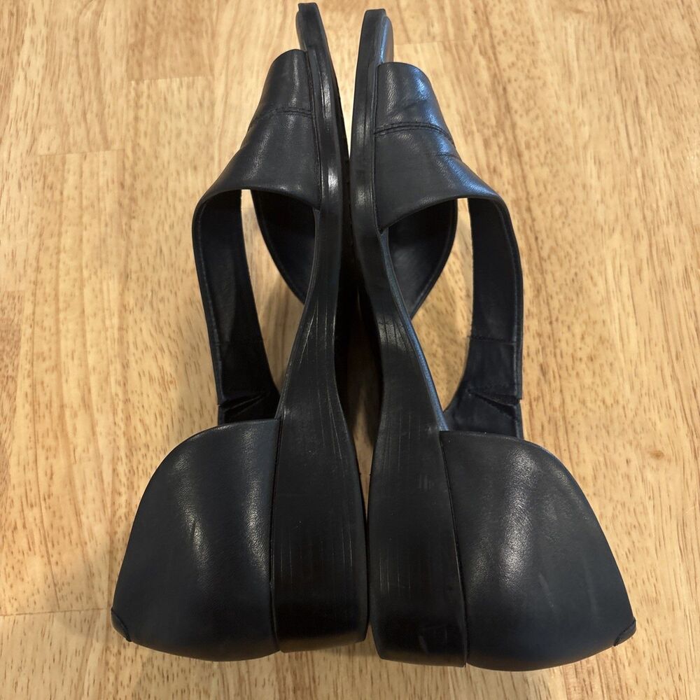 Hush Puppies Navy Leather Cross-Strap Sandals - Picture 7 of 10